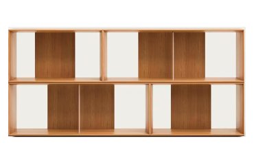 Lot de 4 étagères Litto modulables en placage de bois 168 x 76 cm