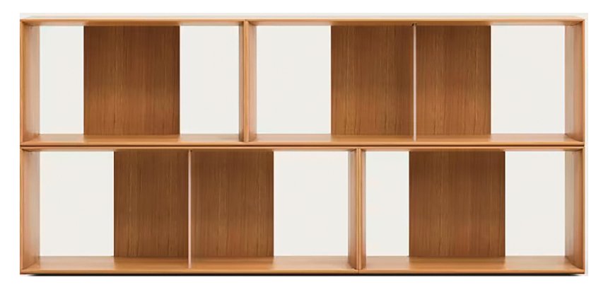 Lot de 4 étagères Litto modulables en placage de bois 168 x 76 cm