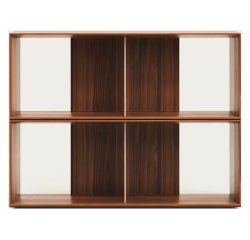 Set of 2 Litto modular shelves in wood veneer 101 x 76 cm