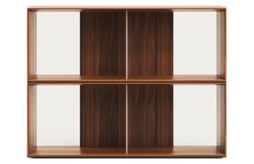 Set of 2 Litto modular shelves in wood veneer 101 x 76 cm