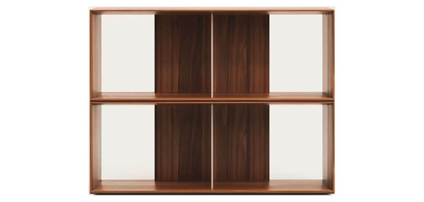 Set of 2 Litto modular shelves in wood veneer 101 x 76 cm