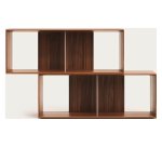Set of 2 Litto modular shelves in wood veneer 101 x 76 cm