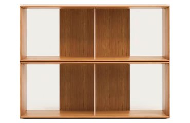 Set of 2 Litto modular shelves in wood veneer 101 x 76 cm
