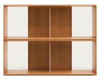 Set of 2 Litto modular shelves in wood veneer 101 x 76 cm