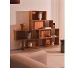 Lot de 9 étagères Litto modulables en placage de bois 202 x 114 cm