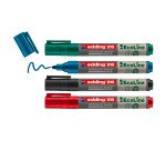 Marqueurs effaçables rechargeables Ecoline Edding E28 - Pochette de 4 couleurs assorties