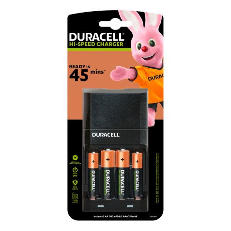 Duracell chargeur de 4 piles accus AA/LR06, AAA/LR03