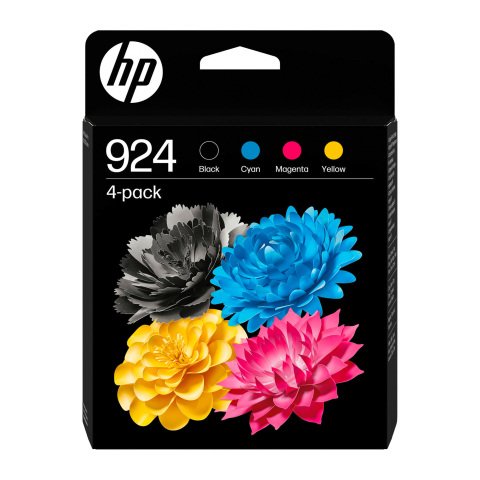HP 924 (6C3Z1NE) Pack 4 cartuchos originales (1 negro + 3 colores) 500 + 400x3 páginas