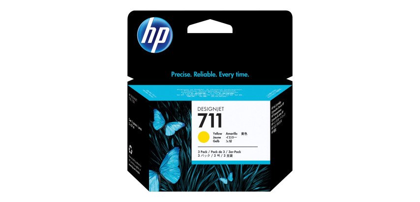 HP 711 Pack 3 cartouches couleurs séparées pour imprimante jet d'encre