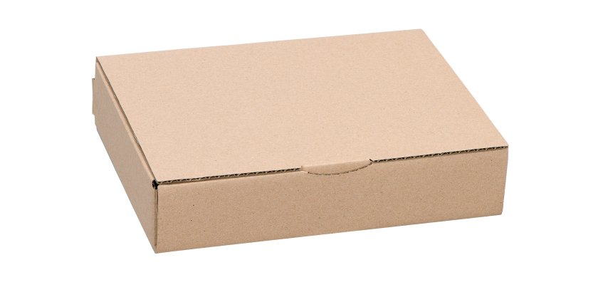 Boîte postale kraft brun simple cannelure H 5,4 x L 24 x P 18 cm