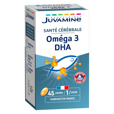 Complément alimentaire Juvamine Omega 3 DHA - Boîte de 45 capsules