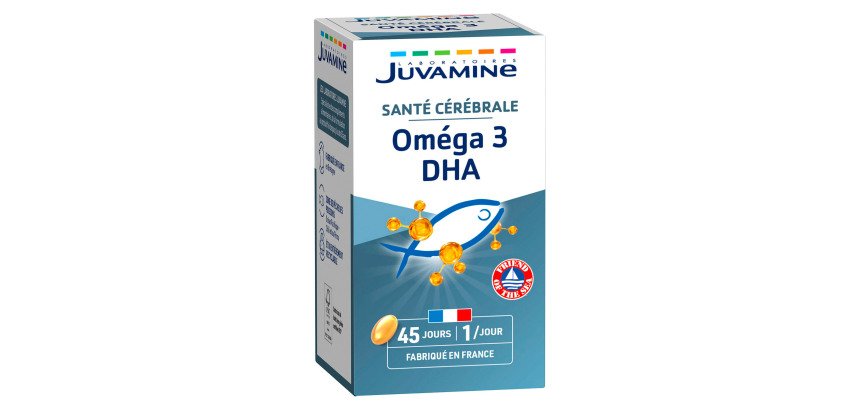 Complément alimentaire Juvamine Omega 3 DHA - Boîte de 45 capsules