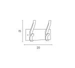Patère double Unilux cypres gris métal/noir
