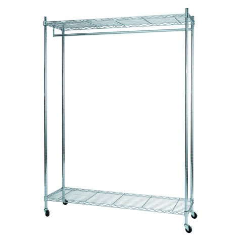 Vestiaire mobile MOBI + 2 étagères  - Chrome