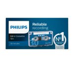 Boîte 10 mini cassettes Philips 2x15 minutes