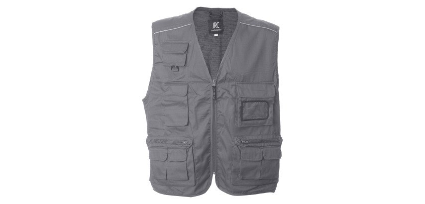 Gilet multitasche JRC New Safari, grigio