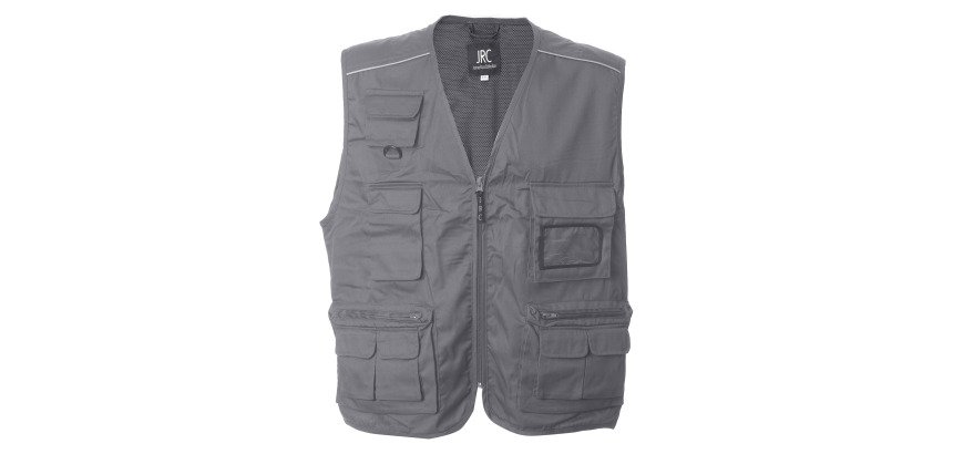 Gilet multitasche JRC New Safari, grigio, taglia