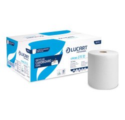 Rollo de toallas de papel Lucart Strong 270 Identity de simple espesor 270 m - Caja de 6