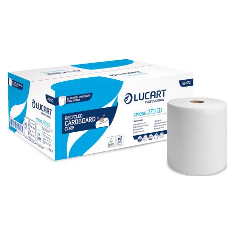 Rollo de toallas de papel Lucart Strong 270 Identity de simple espesor 270 m - Caja de 6
