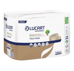 Papier toilette double épaisseur EcoNatural Lucart - 96 rouleaux de 200 feuilles