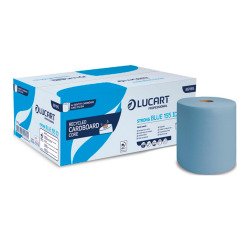 Rollo de papel secamanos Lucart Strong Blue 155 Identity doble capa 155 m - Caja de 6