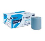 Rouleau d'essuie-mains Lucart Strong Blue 155 Identity double épaisseur 155 m - Carton de 6