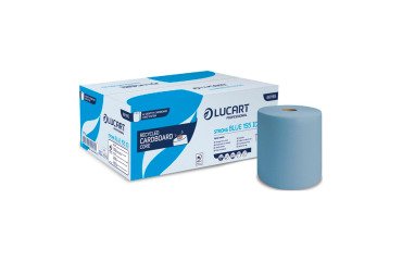 Rouleau d'essuie-mains Lucart Strong Blue 155 Identity double épaisseur 155 m - Carton de 6