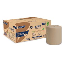 Rollo de toallas de papel Lucart EcoNatural 155 de doble capa 155 m - Caja de 6
