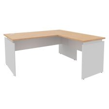 De_bureau angle intuitiv l160 cm chene/blanc