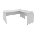 Bureau d'angle Intuitiv réglable en hauteur avec retour simple positionnable droite/gauche L160 x P160 cm blanc