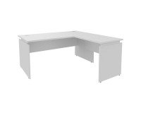 Bureau d'angle Ineo réglable en hauteur avec retour simple positionnable droite/gauche L160 x P160 cm blanc