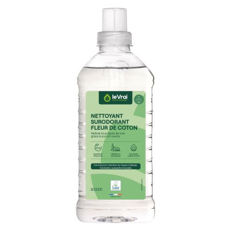 Nettoyant Surodorant concentré Fleur de coton Le Vrai Professionnel - Flacon de 1 L