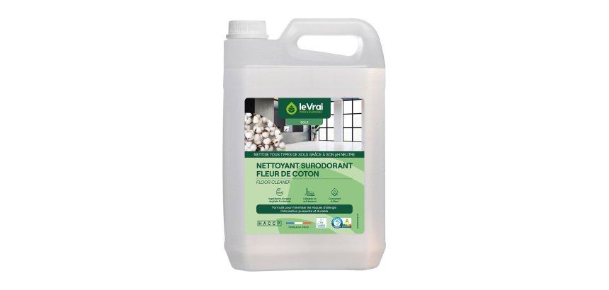 Nettoyant Surodorant concentré Fleur de coton Le Vrai Professionnel - Bidon de 5 L