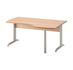 Scrivania compact retta destra L160 cm piedi in metallo antracite Quarta Plus