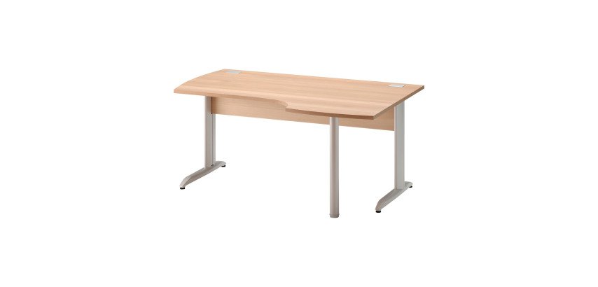 Bureau d'angle compact Quarta Plus L 160 cm piètement métal