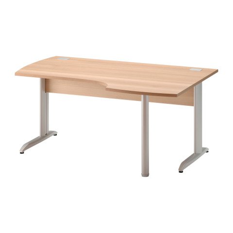 Mesa compacta haya Quarta Plus An 160 cm patas metal L ala derecha