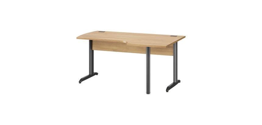 Bureau d'angle compact Jazz L 160 cm retour à droite piètement métal