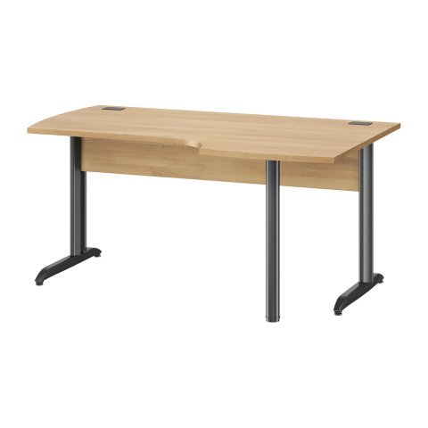 Mesa compacta robla Quarta Plus An 160 cm patas metal L ala derecha