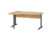 Scrivania Compact retta sinistra L160 cm piedi in metallo antracite Quarta Plus