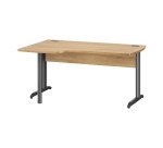 Bureau d'angle compact Jazz L 160 cm retour à gauche piètement métal