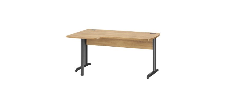 Bureau d'angle compact Quarta Plus L 160 cm piètement métal