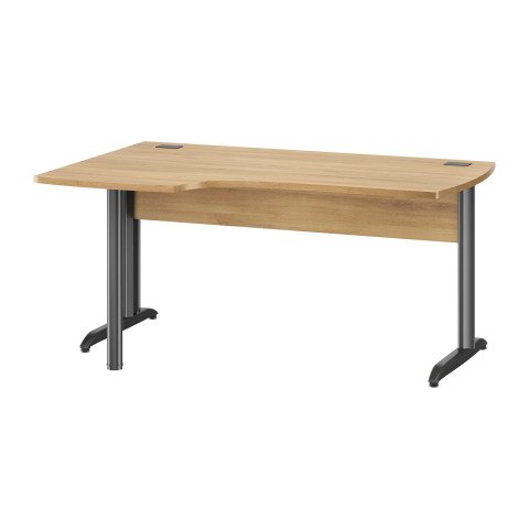 Mesa compacta Quarta Plus roble An 160 cm patas metal L ala izquierda