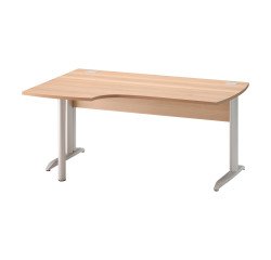 Bureau d'angle compact Quarta Plus L 160 cm piètement métal