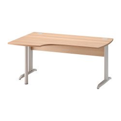 Bureau d'angle compact Quarta Plus L 160 cm piètement métal