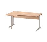 Bureau d'angle compact Quarta Plus L 160 cm piètement métal