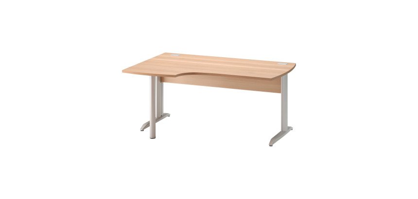 Bureau d'angle compact Quarta Plus L 160 cm piètement métal