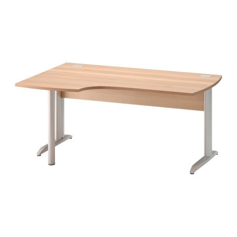 Mesa compacta Quarta Plus haya An 160 cm patas metal L ala izquierda