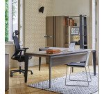 Bureau droit Direction Onyx avec tiroir intégré