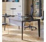 Bureau droit Direction Onyx plateau verre