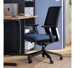 Chaise de bureau ATLAS tissu et maille - dossier haut - accoudoirs 3D - soutien lombaire - mécanisme synchrone - réglage profondeur d'assise